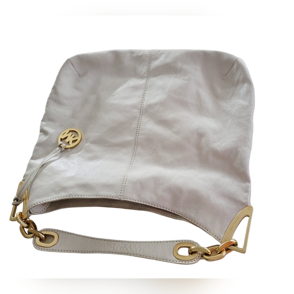 Michael Kors Ines Leather Hobo Shoulder Purse Bag MK Tag Charm Michael Kors. - Picture 13 of 16